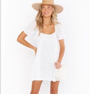 Show Me Your Mumu Size Medium White Flora Spacey Lacey Mini Dress